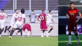 Roma ko contro il Siviglia, la delusione di Dzeko