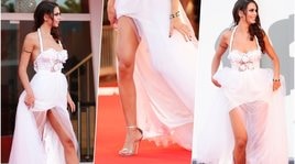Antonella Fiordelisi incanta Venezia con un abito da urlo
