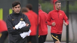 Roma, Dzeko si allena in vista della Juve