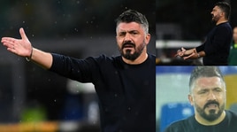 La partita di Gattuso tra occhio gonfio, rabbia e pioggia