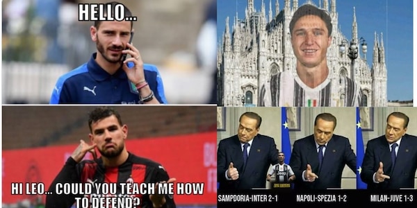 Milan-Juve si gioca anche sui social: quanta ironia