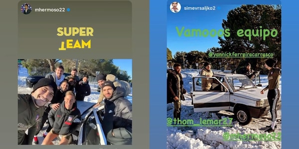 Carrasco, Lemar e Hermoso show a bordo di una Panda 4x4