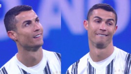 Cristiano Ronaldo deluso: che smorfie dopo il gol di Barella