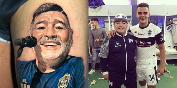Maradona, il tatuaggio è clamoroso. L'omaggio del calciatore per l'ex Pibe de Oro