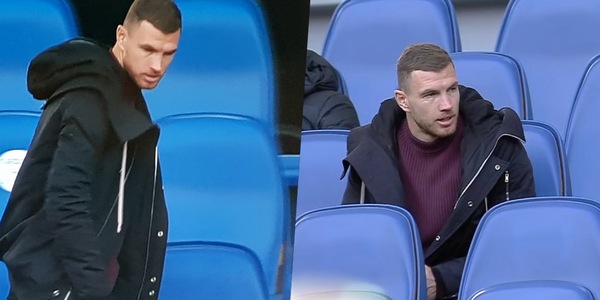 Dzeko in tribuna per assistere a Roma-Spezia