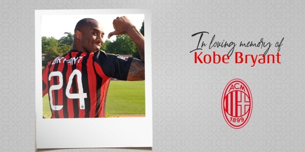 Il Milan ricorda Kobe Bryant: "Un anno senza te: ciao Mamba"