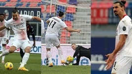 Ibrahimovic, altro errore su rigore: para Skorupski in Bologna-Milan!