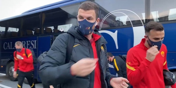 La Roma vola a Torino con Dzeko: un tifoso lo ha aspettato a Fiumicino...
