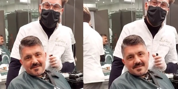 Gattuso, i baffi alla Buzzanca e la verità sul barbiere: VIDEO