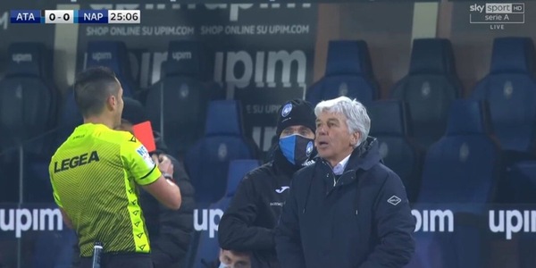 Gasperini espulso in Atalanta-Napoli: le parole dette all'arbitro