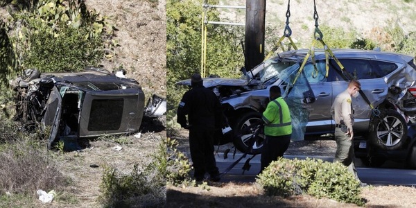 Tiger Woods, le immagini del terribile incidente in auto