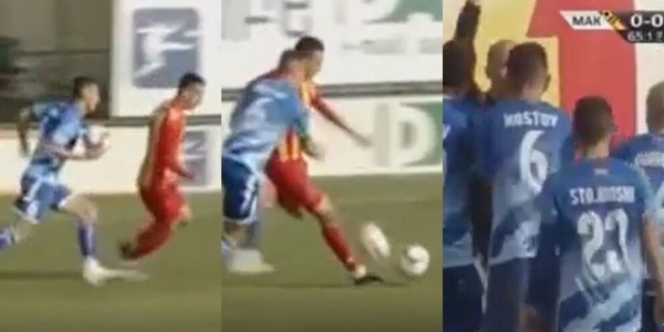 Macedonia, lancia un secondo pallone contro l'avversario: espulsione e rissa