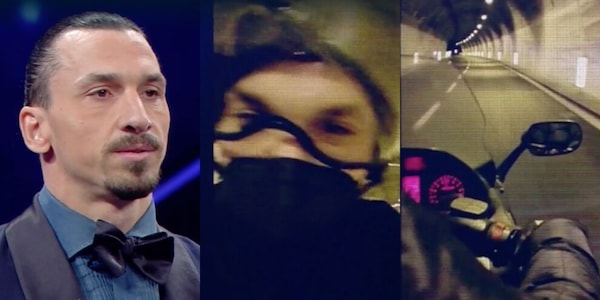 Incredibile Ibrahimovic, arriva a Sanremo con la moto di un passante!