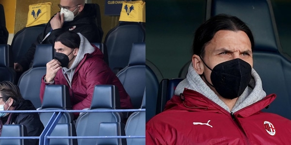 Ibrahimovic a Verona in tribuna: mascherina nera e sguardo serio