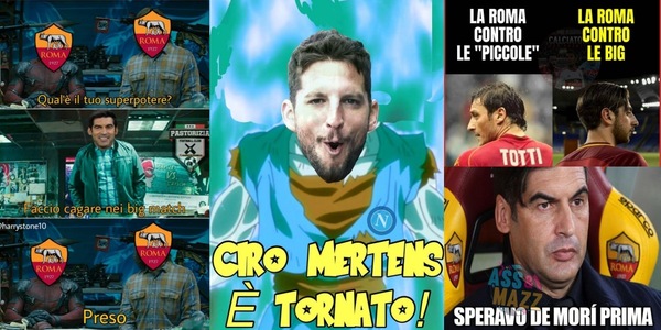 Roma ancora ko con una big, Mertens re di Napoli: web impazzito