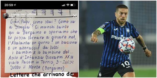 Papu Gomez, la lettera dei bambini dell'asilo commuove l'ex Atalanta