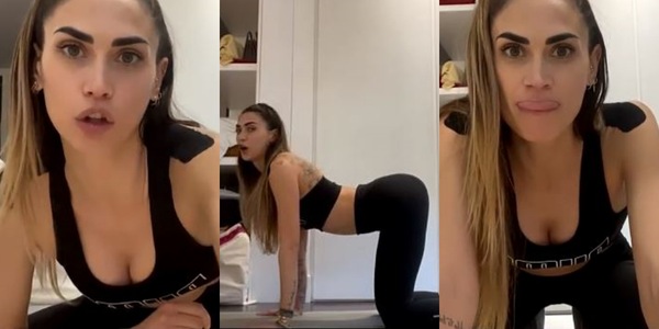 Melissa Satta suda e incanta i fan in diretta Instagram: che allenamento!