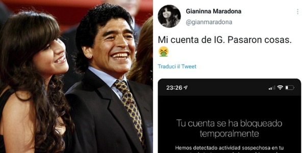 Maradona, nuovi problemi per Gianinna: bloccato l'account Instagram