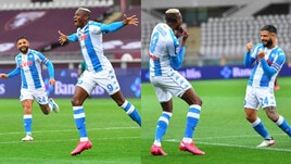 Napoli, Osimhen segna al Torino: balletto con Insigne dopo il gol