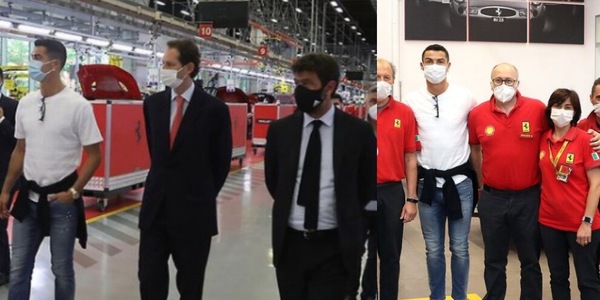 Ferrari, Cristiano Ronaldo ospite di Elkann e Agnelli a Maranello