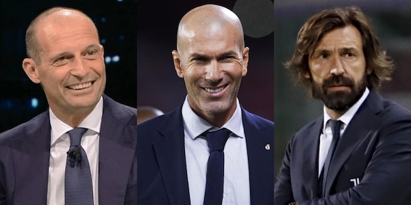 Juve, Allegri, Zidane e Pirlo: due panchine per tre
