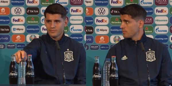 Morata sceglie la Coca Cola e allontana l'acqua di Ronaldo