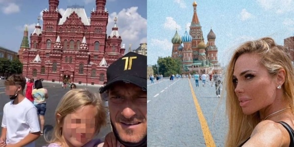 Totti e Ilary Blasi a Mosca: domenica da turisti con tutta la famiglia