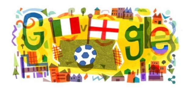 Italia-Inghilterra: Google omaggia la finale con un doodle