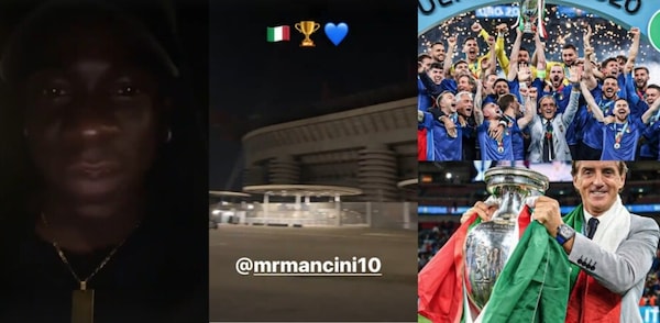 Balotelli a San Siro per seguire Italia-Inghilterra alla radio