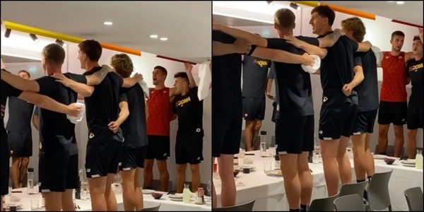 Roma, cena di squadra e inno. Mourinho: "Senza parole"