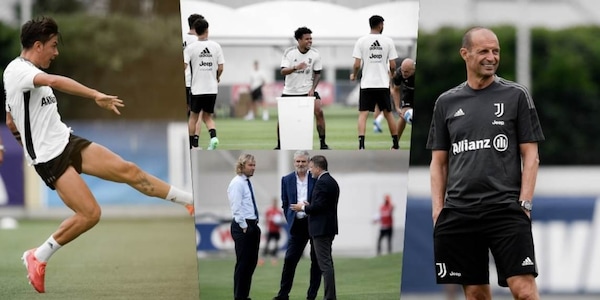 Juve, primo allenamento di Allegri in campo. E Dybala si scalda