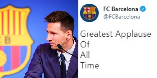Messi, il Barcellona omaggia il GOAT con un tweet