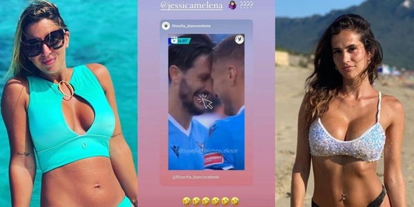 Il bacio tra Immobile e Luis Alberto: le reazioni di Jessica e Patricia