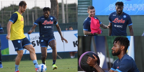 Napoli, ecco Anguissa: primo allenamento con Spalletti