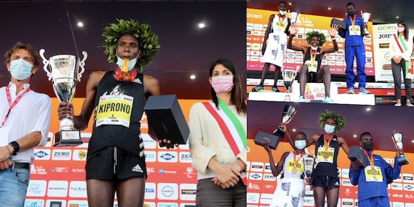 Acea Run Rome The Marathon: la premiazione del podio maschile