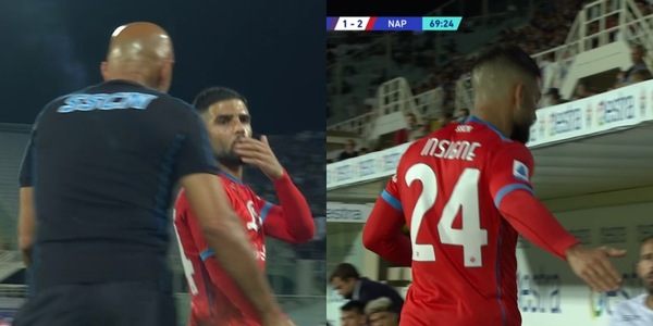 Insigne non gradisce il cambio e protesta con Spalletti