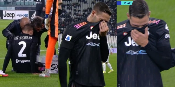 De Sciglio esce in lacrime per infortunio in Juve-Sassuolo