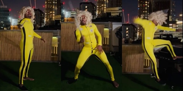 Evra come Kill Bill: ma il salto finisce male e resta in mutande!