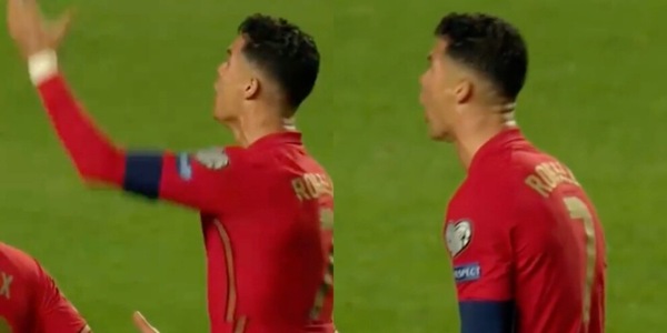 Cristiano Ronaldo arrabbiatissimo: gesto di stizza dopo il gol di Mitrovic