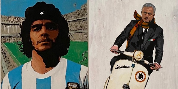 Mourinho "Specialone" e Maradona "Che Guevara": alla mostra di street art di Harry Greb