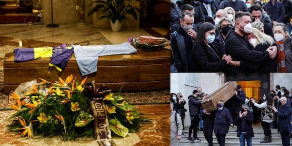 I funerali di Hugo Maradona: sulla bara le maglie di Napoli e Boca