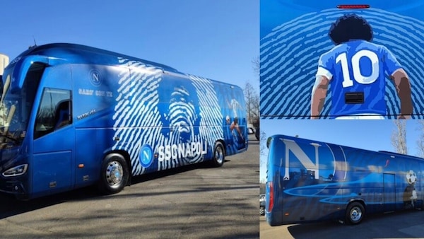 Napoli, ecco il nuovo autobus: c'è Maradona