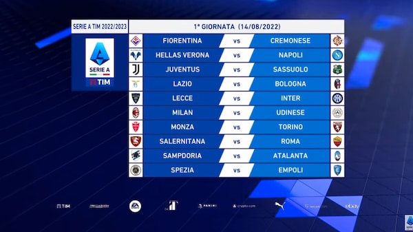Calendario Serie A 2022-23, tutte le partite giornata per giornata