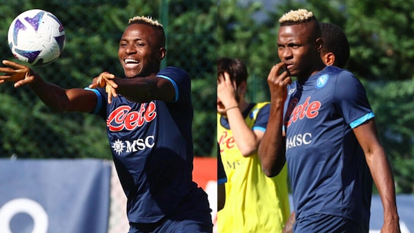 Napoli, Osimhen scatenato nel suo primo allenamento stagionale