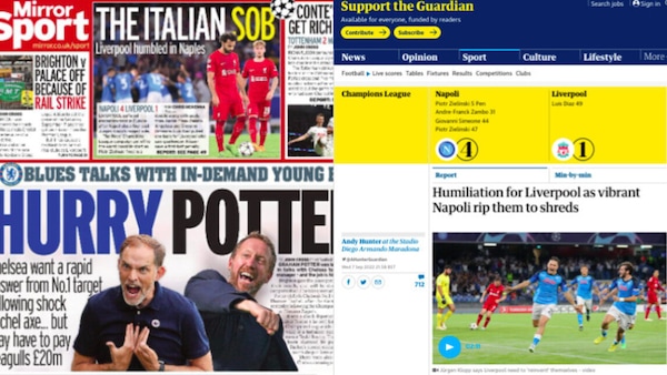 Napoli-Liverpool, le reazioni della stampa inglese: "Che umiliazione"