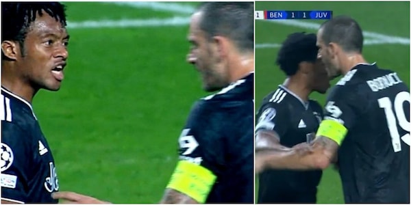 Cuadrado provoca il rigore e perde la testa: con Bonucci finisce alle mani