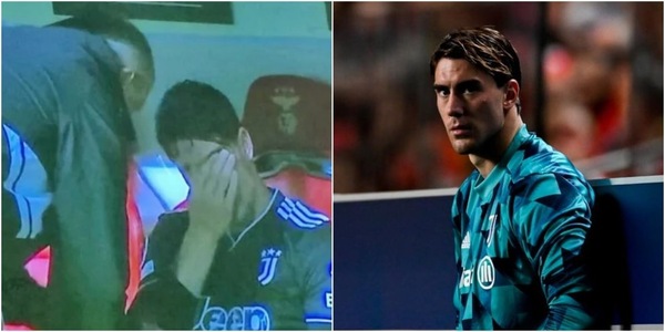 Vlahovic in lacrime: il gesto in panchina fa preoccupare i tifosi della Juve