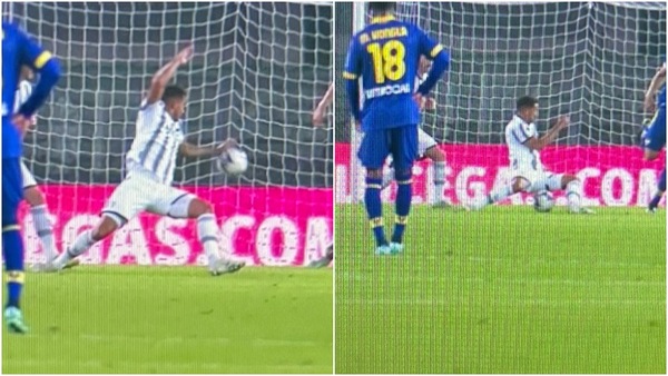 Verona-Juve, Danilo tocca con la mano in area: per l'arbitro non è rigore. Bufera sul web