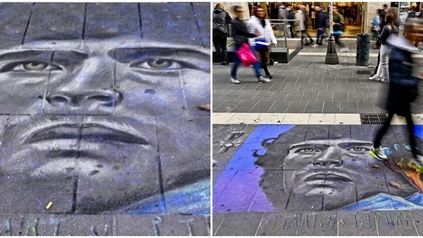 Maradona, l'incredibile ritratto su una strada di Napoli