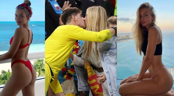 Courtois romanticone, bacio alla sua Mishel prima di Belgio-Marocco